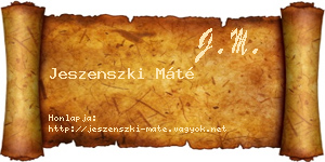 Jeszenszki Máté névjegykártya
