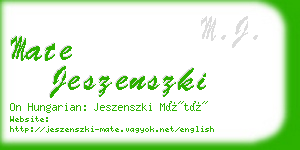 mate jeszenszki business card